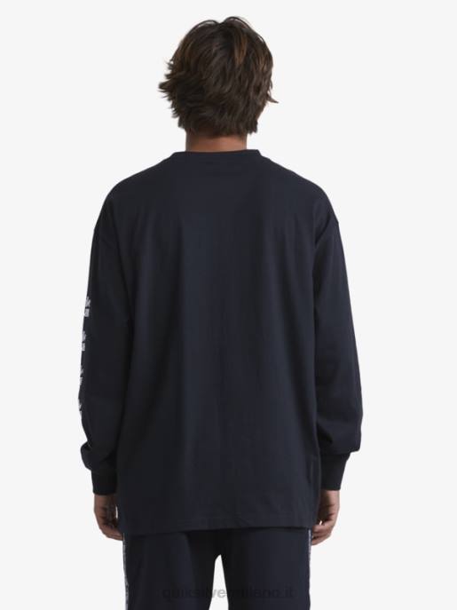 esso Quiksilver x Stab uomini maglietta organica a maniche lunghe nero HTZR1845