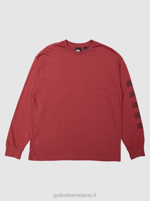 esso Quiksilver x Stab uomini maglietta organica a maniche lunghe vino rubino HTZR1844