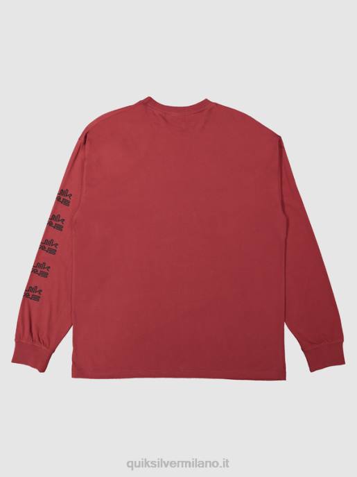 esso Quiksilver x Stab uomini maglietta organica a maniche lunghe vino rubino HTZR1844