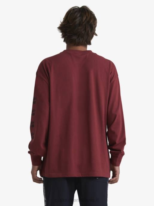 esso Quiksilver x Stab uomini maglietta organica a maniche lunghe vino rubino HTZR1844