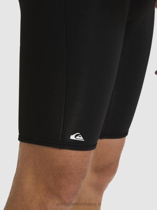 esso Quiksilver uomini 2/2mm sessioni giornaliere a manica corta con zip sul retro nero/canna di fucile HTZR1433
