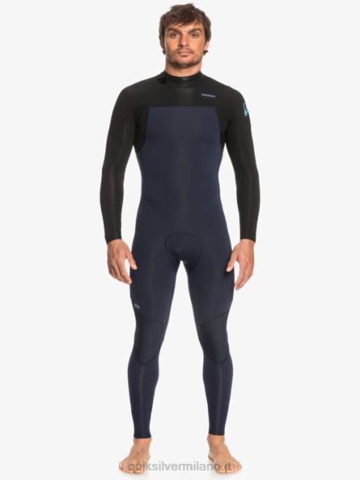 esso Quiksilver uomini Muta con zip posteriore per 3/2 sessioni quotidiane blu scuro/nero HTZR927