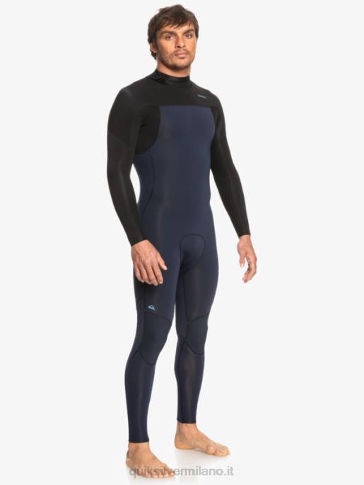esso Quiksilver uomini Muta con zip posteriore per 3/2 sessioni quotidiane blu scuro/nero HTZR927
