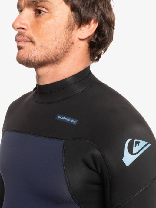 esso Quiksilver uomini Muta con zip posteriore per 3/2 sessioni quotidiane blu scuro/nero HTZR927