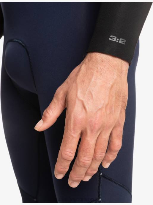 esso Quiksilver uomini Muta con zip posteriore per 3/2 sessioni quotidiane blu scuro/nero HTZR927