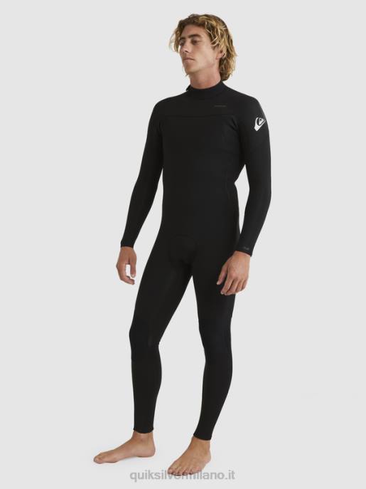 esso Quiksilver uomini Muta con zip posteriore per 3/2 sessioni quotidiane nero HTZR928