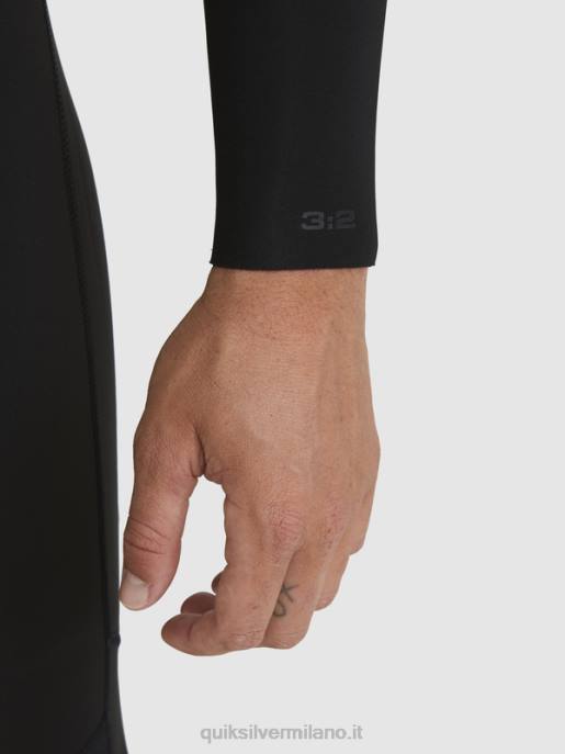 esso Quiksilver uomini Muta con zip posteriore per 3/2 sessioni quotidiane nero HTZR928