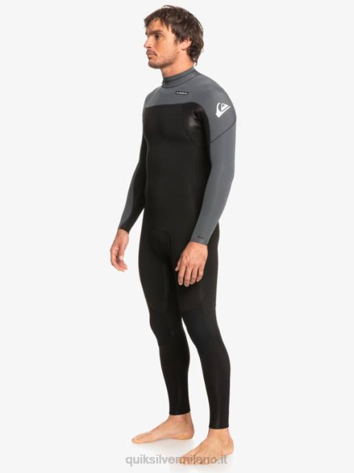 esso Quiksilver uomini Muta con zip posteriore per 3/2 sessioni quotidiane nero/canna di fucile HTZR926