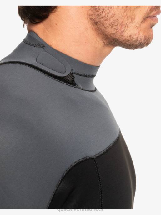 esso Quiksilver uomini Muta con zip posteriore per 3/2 sessioni quotidiane nero/canna di fucile HTZR926
