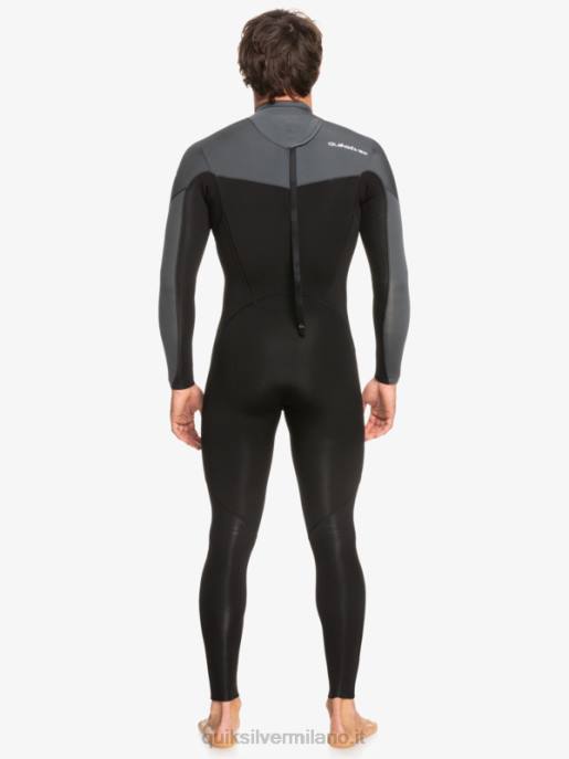 esso Quiksilver uomini Muta con zip posteriore per 3/2 sessioni quotidiane nero/canna di fucile HTZR926