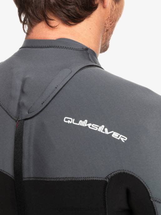 esso Quiksilver uomini Muta con zip posteriore per 3/2 sessioni quotidiane nero/canna di fucile HTZR926