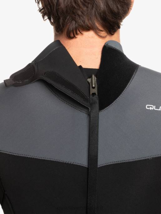 esso Quiksilver uomini Muta con zip posteriore per 3/2 sessioni quotidiane nero/canna di fucile HTZR926