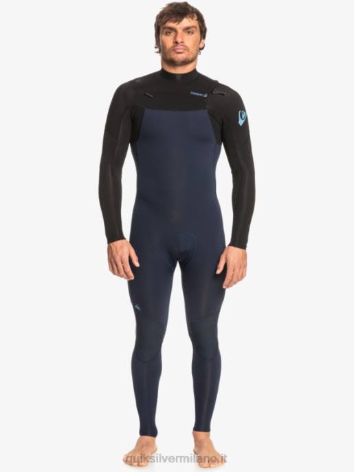 esso Quiksilver uomini Muta con zip sul petto per 3/2 sessioni quotidiane blu scuro/nero HTZR1278