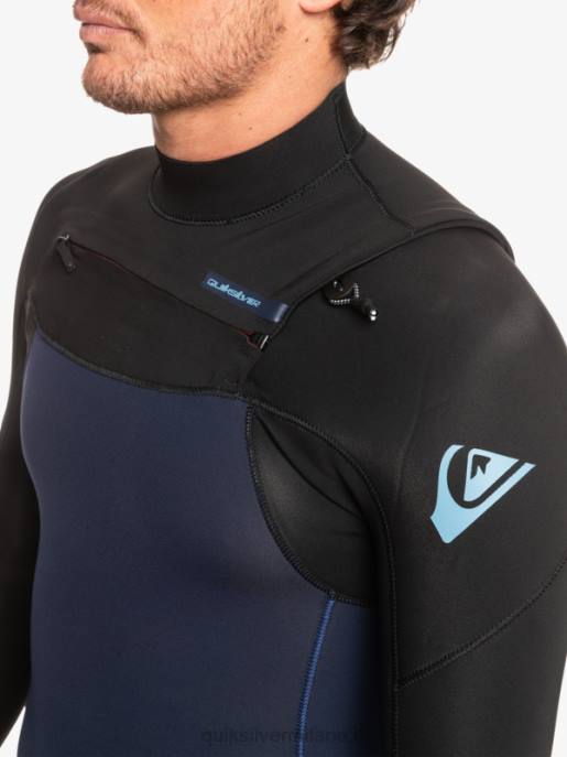 esso Quiksilver uomini Muta con zip sul petto per 3/2 sessioni quotidiane blu scuro/nero HTZR1278