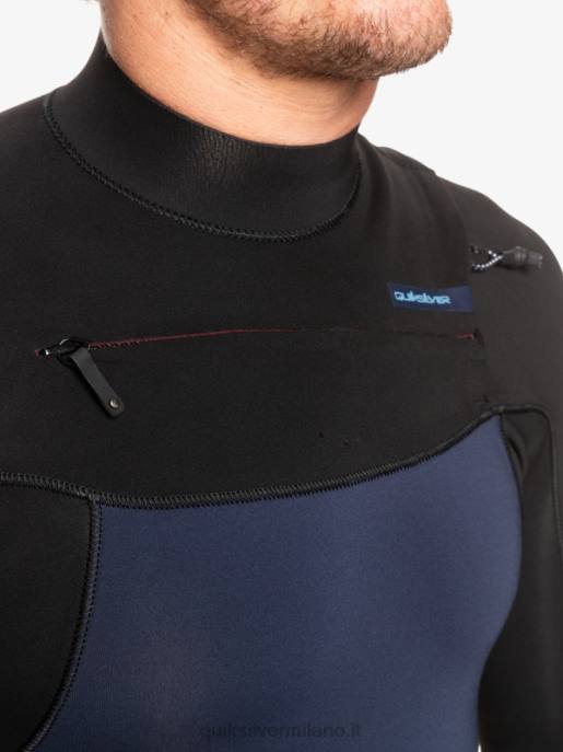 esso Quiksilver uomini Muta con zip sul petto per 3/2 sessioni quotidiane blu scuro/nero HTZR1278