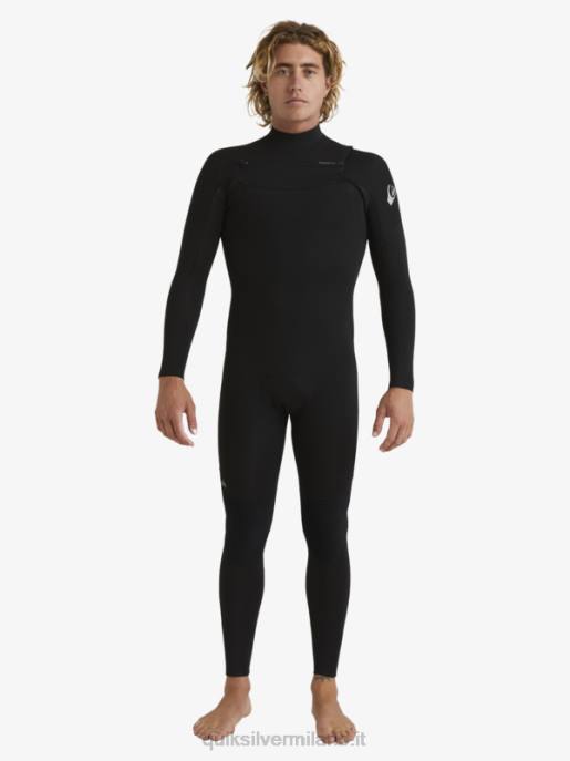 esso Quiksilver uomini Muta con zip sul petto per 3/2 sessioni quotidiane nero HTZR1280