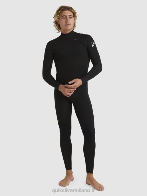 esso Quiksilver uomini Muta con zip sul petto per 3/2 sessioni quotidiane nero HTZR1280