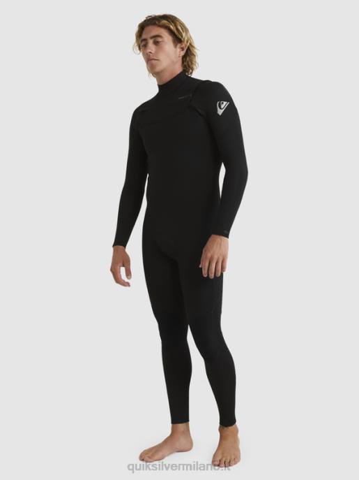 esso Quiksilver uomini Muta con zip sul petto per 3/2 sessioni quotidiane nero HTZR1280