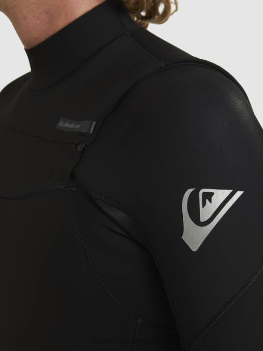 esso Quiksilver uomini Muta con zip sul petto per 3/2 sessioni quotidiane nero HTZR1280