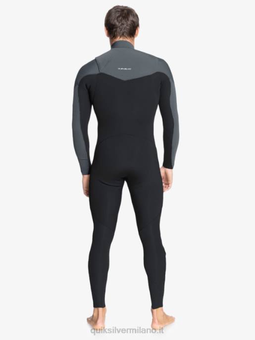esso Quiksilver uomini Muta con zip sul petto per 3/2 sessioni quotidiane nero/canna di fucile HTZR1279