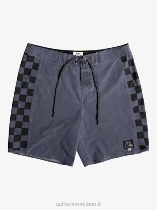 esso Quiksilver uomini Boardshort 18 originali in canapa elasticizzata con arco lavato nero HTZR1671