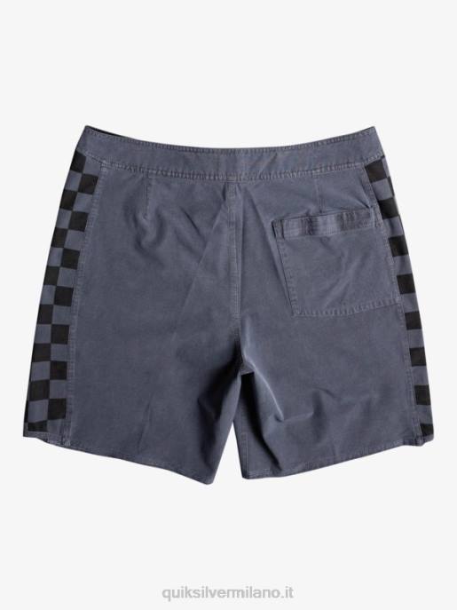 esso Quiksilver uomini Boardshort 18 originali in canapa elasticizzata con arco lavato nero HTZR1671