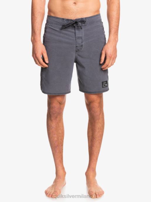 esso Quiksilver uomini Boardshort 18 originali in canapa elasticizzata con arco lavato nero HTZR1671