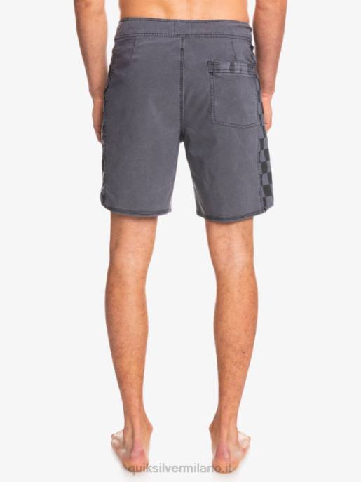 esso Quiksilver uomini Boardshort 18 originali in canapa elasticizzata con arco lavato nero HTZR1671