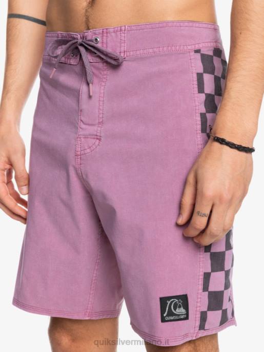 esso Quiksilver uomini Boardshort 18 originali in canapa elasticizzata con arco lavato orchidea polverosa HTZR1669