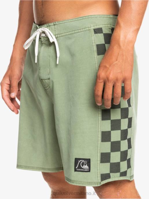 esso Quiksilver uomini Boardshort 18 originali in canapa elasticizzata con arco lavato timo HTZR1672
