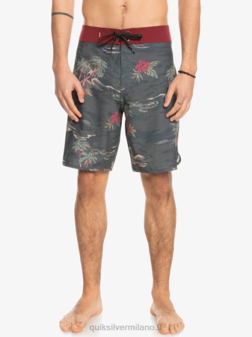 esso Quiksilver uomini Pantaloncini da mare Hempstretch Scallop 19 asfalto HTZR1742