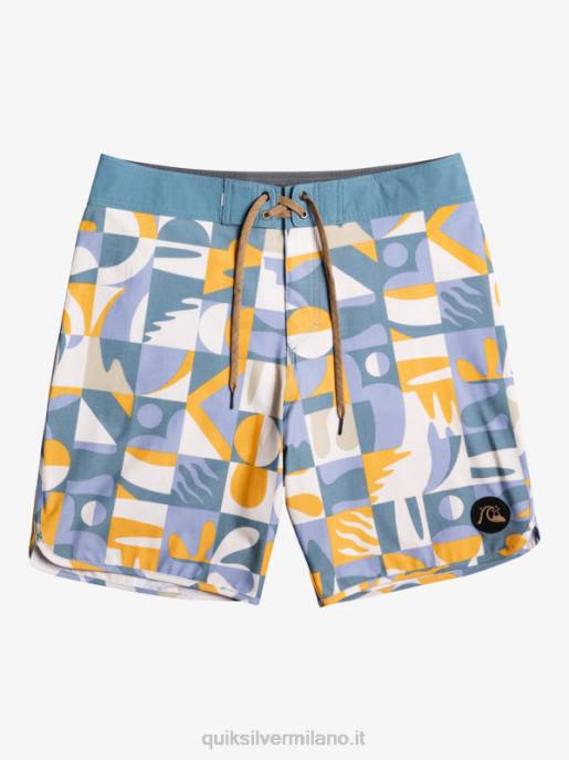 esso Quiksilver uomini Pantaloncini da mare Hempstretch Scallop 19 blu cenere HTZR1743
