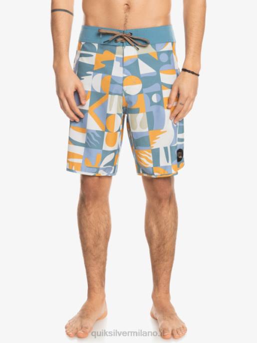 esso Quiksilver uomini Pantaloncini da mare Hempstretch Scallop 19 blu cenere HTZR1743