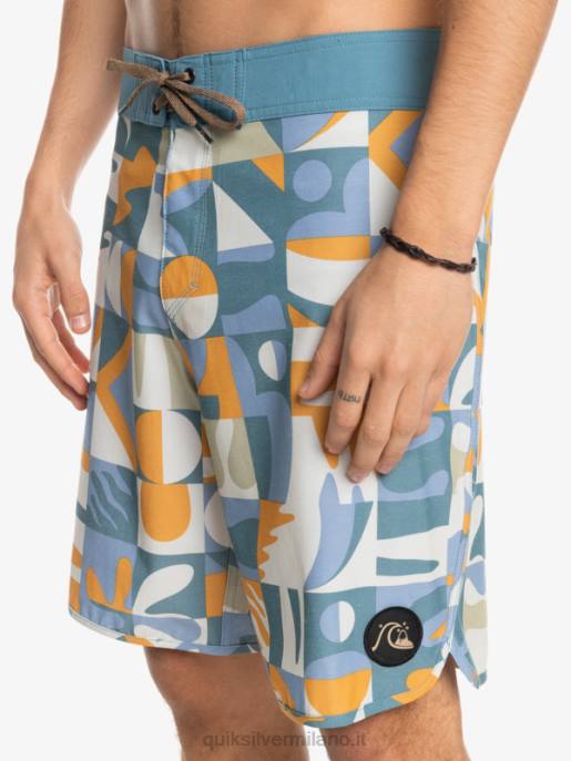 esso Quiksilver uomini Pantaloncini da mare Hempstretch Scallop 19 blu cenere HTZR1743