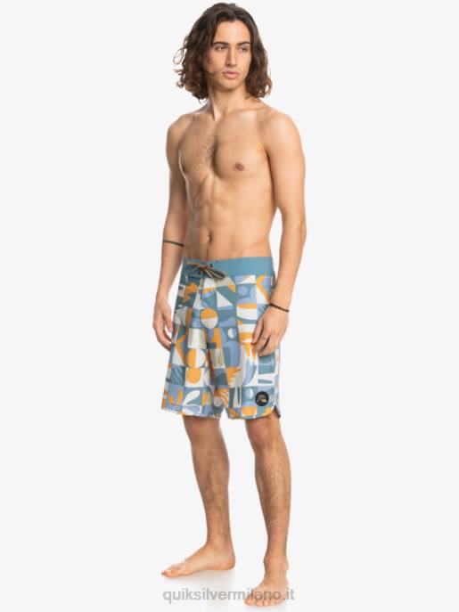 esso Quiksilver uomini Pantaloncini da mare Hempstretch Scallop 19 blu cenere HTZR1743