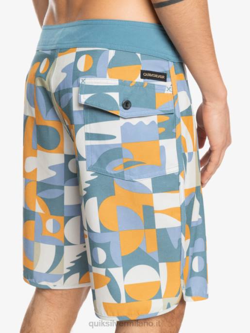esso Quiksilver uomini Pantaloncini da mare Hempstretch Scallop 19 blu cenere HTZR1743