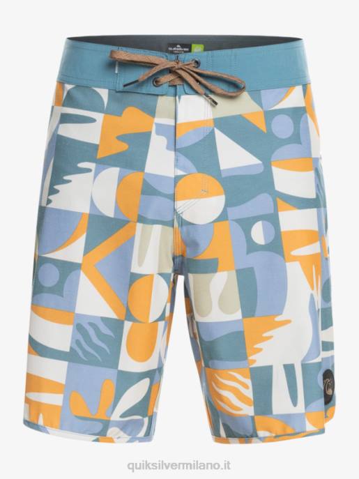 esso Quiksilver uomini Pantaloncini da mare Hempstretch Scallop 19 blu cenere HTZR1743