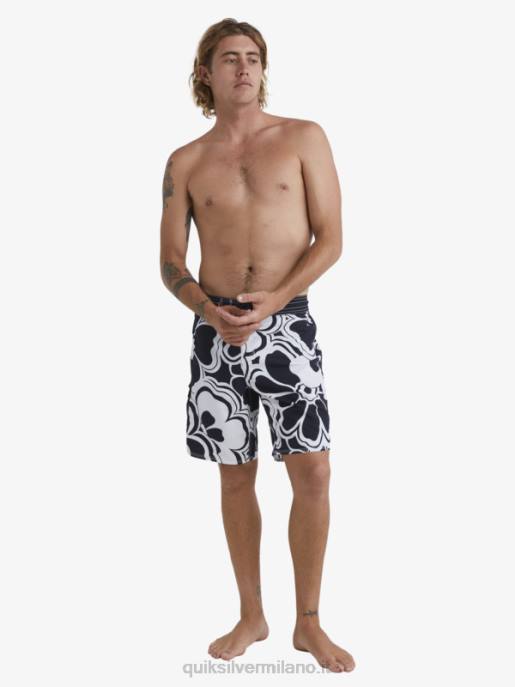 esso Quiksilver uomini Pantaloncini da surf Waterman 19 stampa ritorno al passato ritorno al passato nero HTZR1436