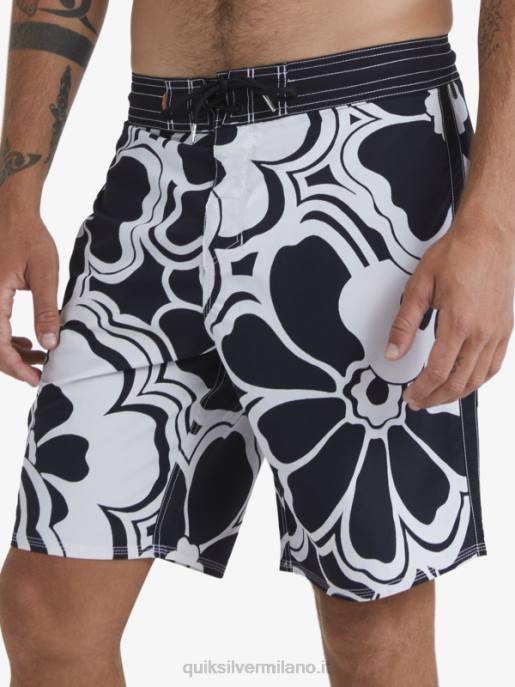 esso Quiksilver uomini Pantaloncini da surf Waterman 19 stampa ritorno al passato ritorno al passato nero HTZR1436