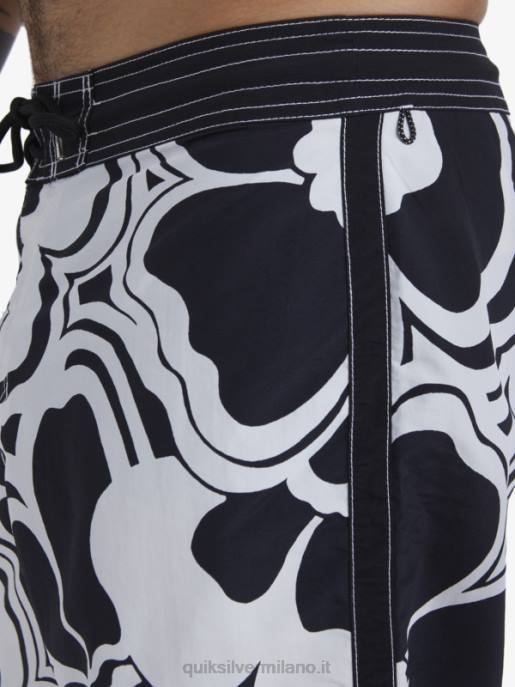 esso Quiksilver uomini Pantaloncini da surf Waterman 19 stampa ritorno al passato ritorno al passato nero HTZR1436