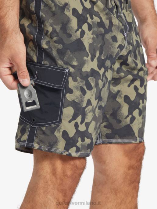 esso Quiksilver uomini Pantaloncini da surf Waterman Throwback Camo 19 dissolvenza del ritorno al passato nero HTZR535