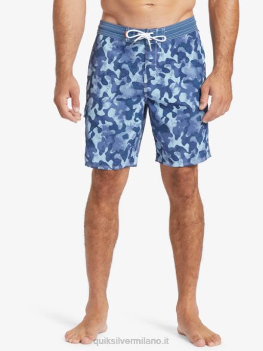esso Quiksilver uomini Pantaloncini da surf Waterman Throwback Camo 19 ritorno al passato blu alfiere HTZR536