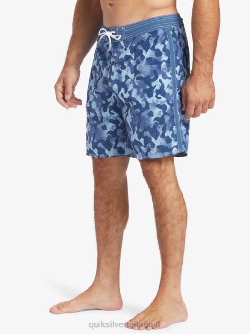 esso Quiksilver uomini Pantaloncini da surf Waterman Throwback Camo 19 ritorno al passato blu alfiere HTZR536