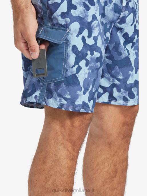 esso Quiksilver uomini Pantaloncini da surf Waterman Throwback Camo 19 ritorno al passato blu alfiere HTZR536