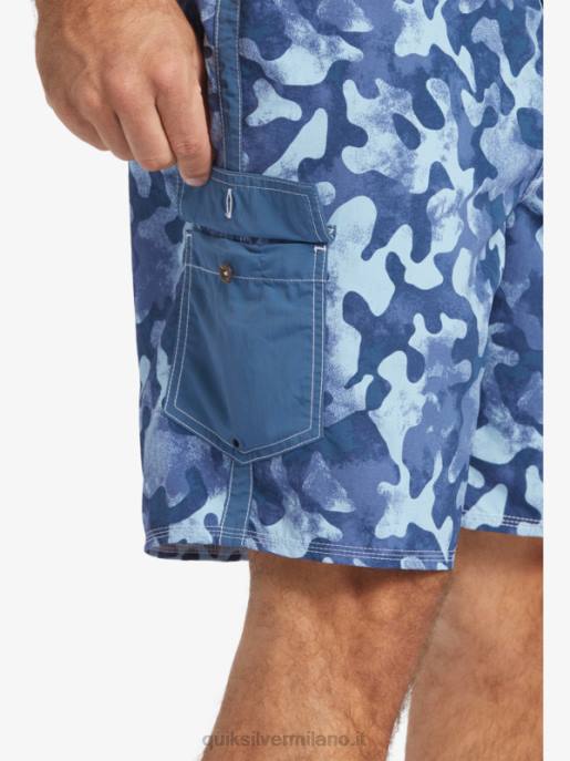 esso Quiksilver uomini Pantaloncini da surf Waterman Throwback Camo 19 ritorno al passato blu alfiere HTZR536