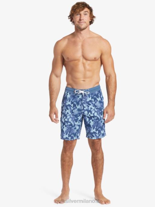 esso Quiksilver uomini Pantaloncini da surf Waterman Throwback Camo 19 ritorno al passato blu alfiere HTZR536