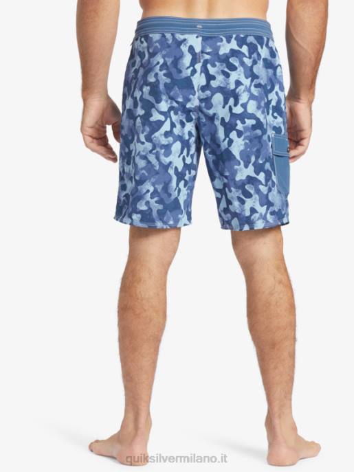 esso Quiksilver uomini Pantaloncini da surf Waterman Throwback Camo 19 ritorno al passato blu alfiere HTZR536