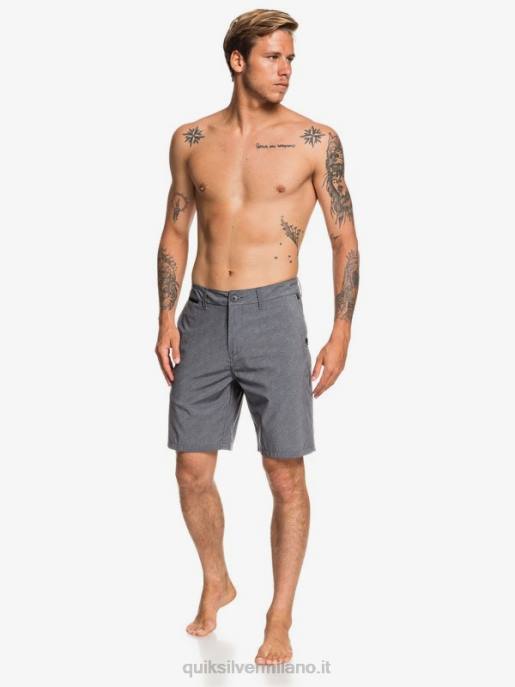 esso Quiksilver uomini Pantaloncini ibridi Union Heather Amphibian 20 nero HTZR1585
