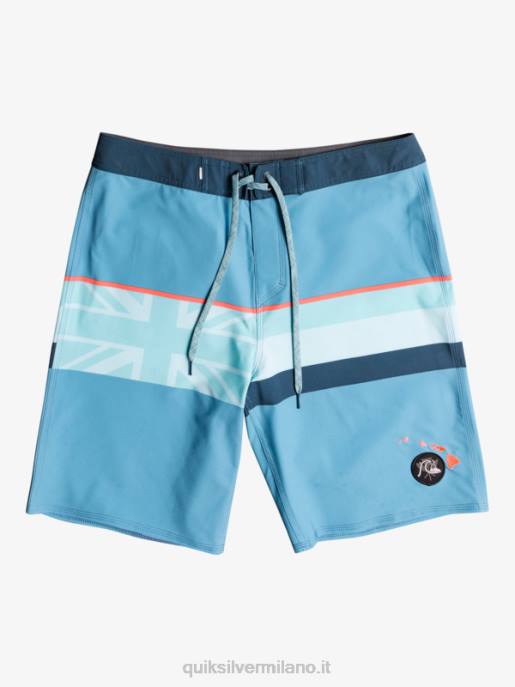 esso Quiksilver uomini Pantaloncini surfsilk a righe sbiadite 20 blu delfino HTZR1604