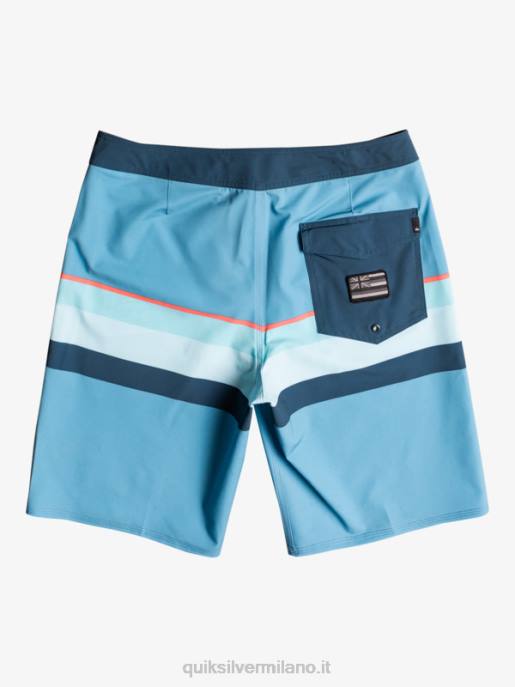 esso Quiksilver uomini Pantaloncini surfsilk a righe sbiadite 20 blu delfino HTZR1604